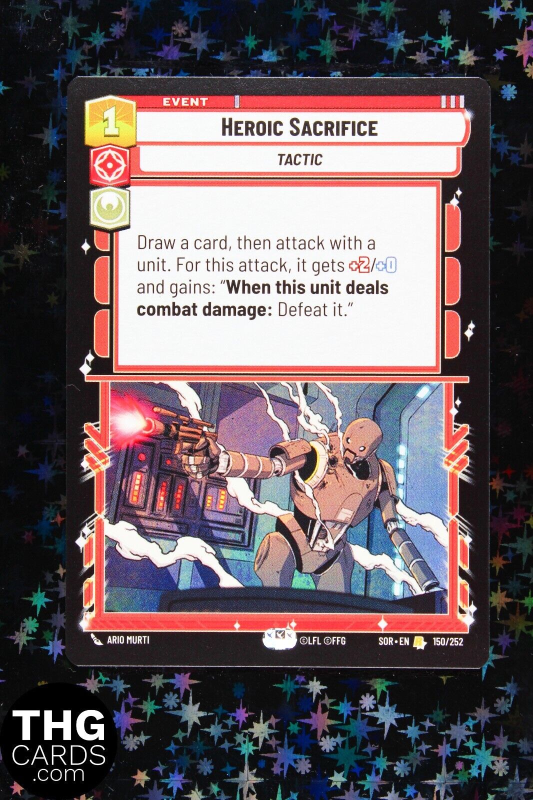 Heroic Sacrifice 150/252 Rare Star Wars Unlimited Card SOR