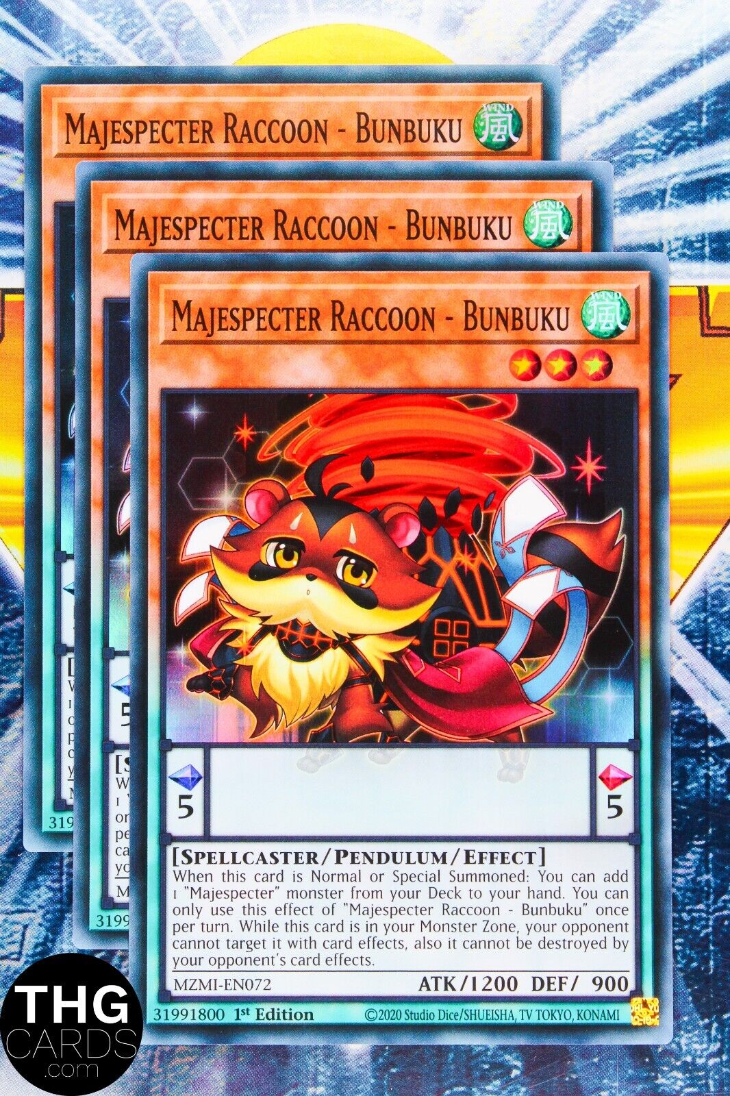 Majespecter Raccoon - Bunbuku MZMI-EN072 1st Ed Super Rare Yugioh Card Playset