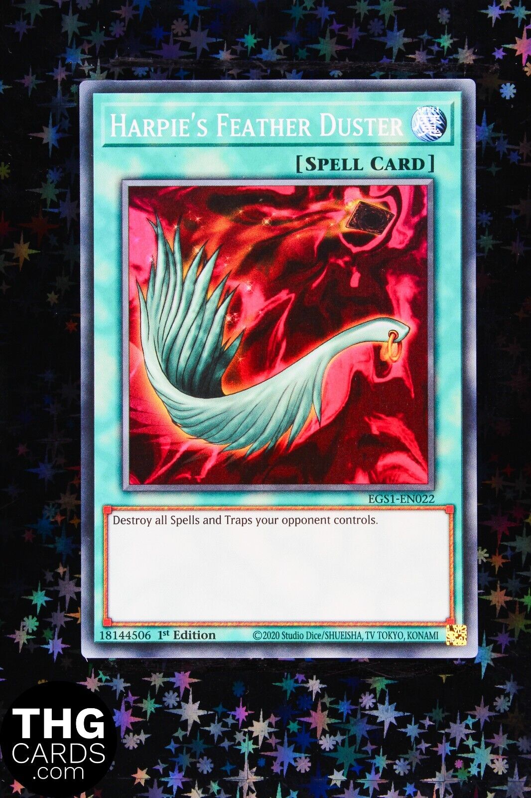 Harpies Feather Duster EGS1 EN022 1st Edition Super Rare Yugioh Card