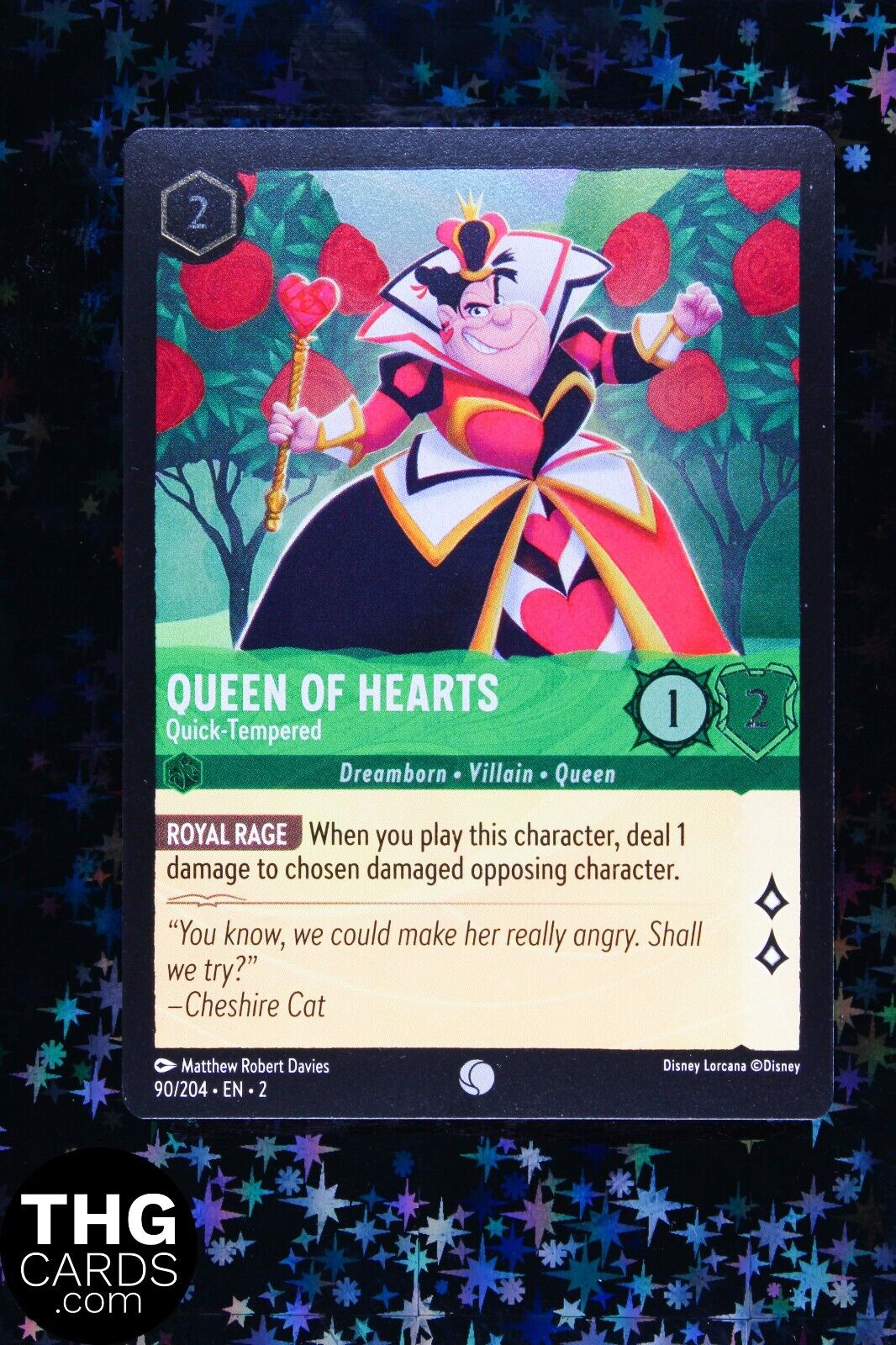 Queen of Hearts, Quick-Tempered 90/204 Foil Common Lorcana Card EN 2