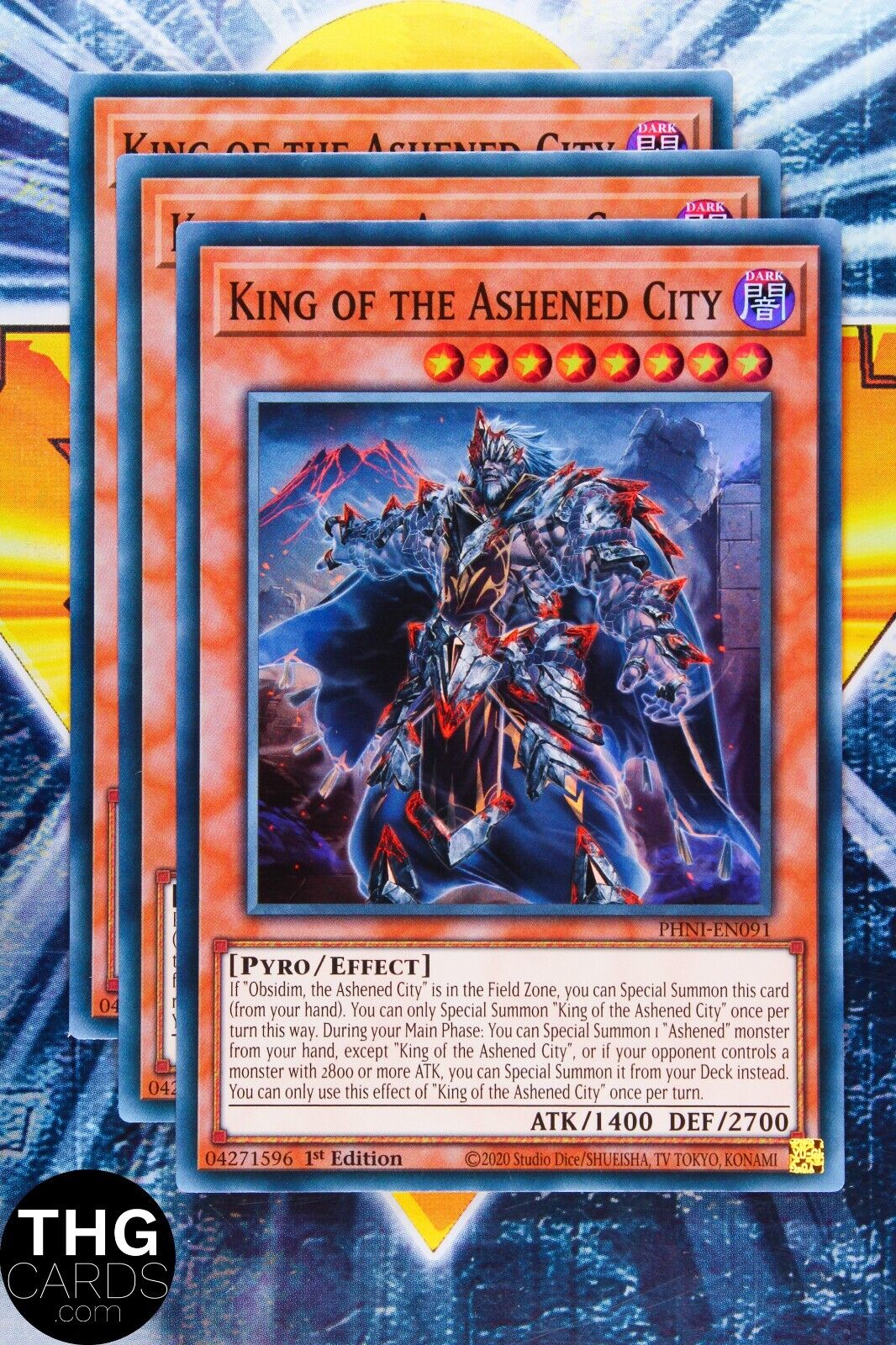 King of the Ashened City PHNI-EN091 1st Edition Super Rare Yugioh Playset