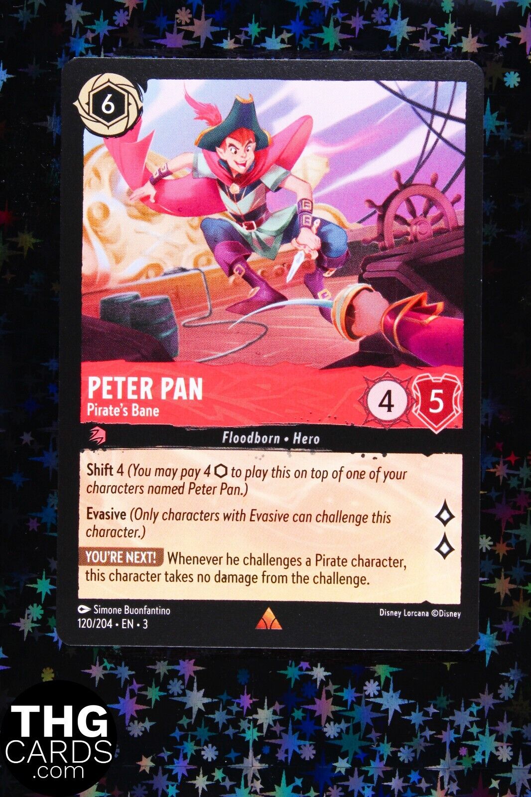 Peter Pan, Pirate's Bane 120/204 Rare Lorcana Card EN3 PLAYSET