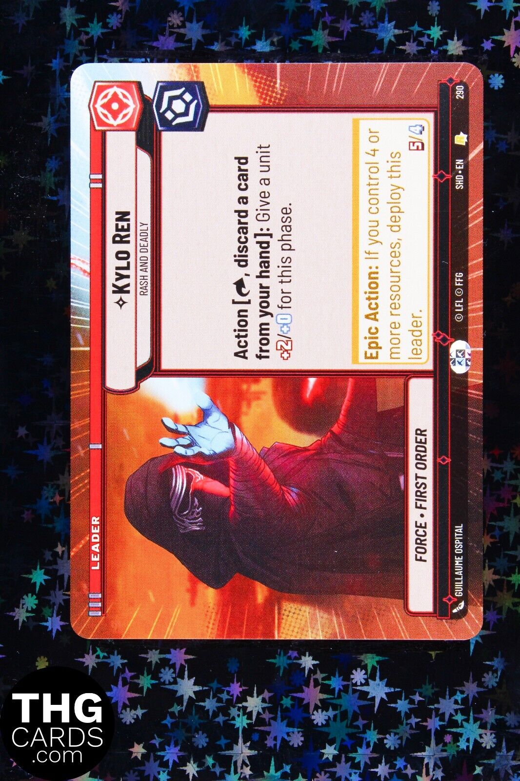 Kylo Ren 290 Hyperspace Rare Star Wars Unlimited Card SHD
