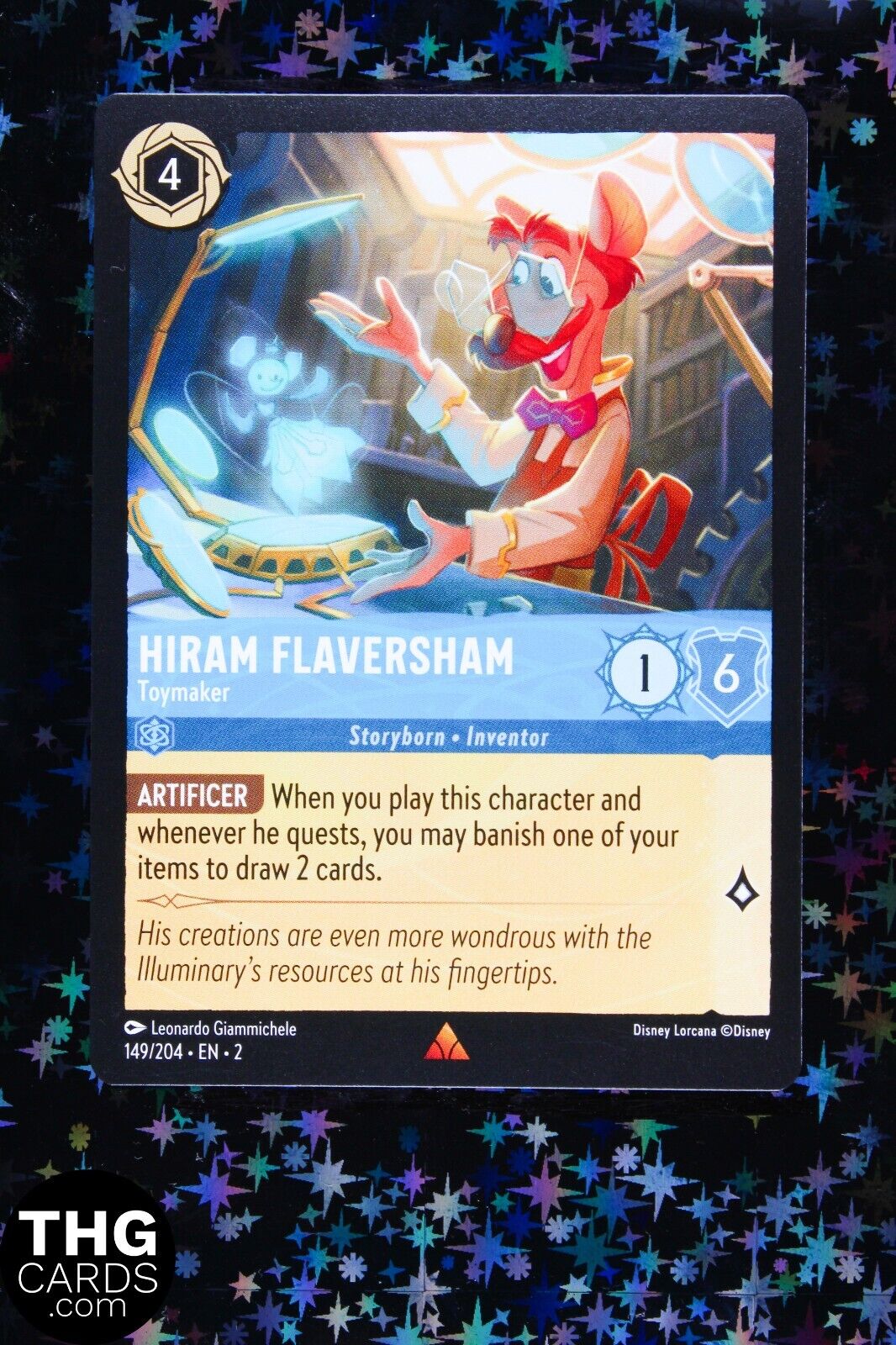 Hiram Flaversham, Toymaker 149/204 Rare Lorcana Card EN 2