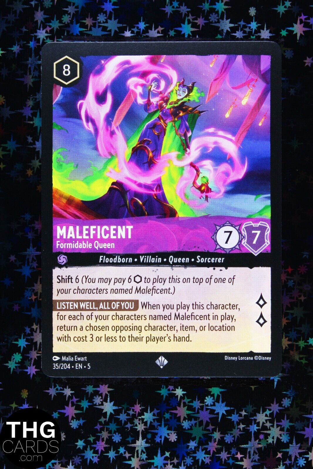 Maleficent, Formidable Queen 35/204 Super Rare Lorcana Card EN 5
