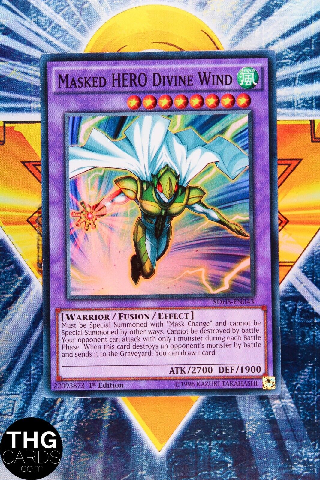Masked HERO Divine Wind SDHS-EN043 1st Edition Super Rare Yugioh Card