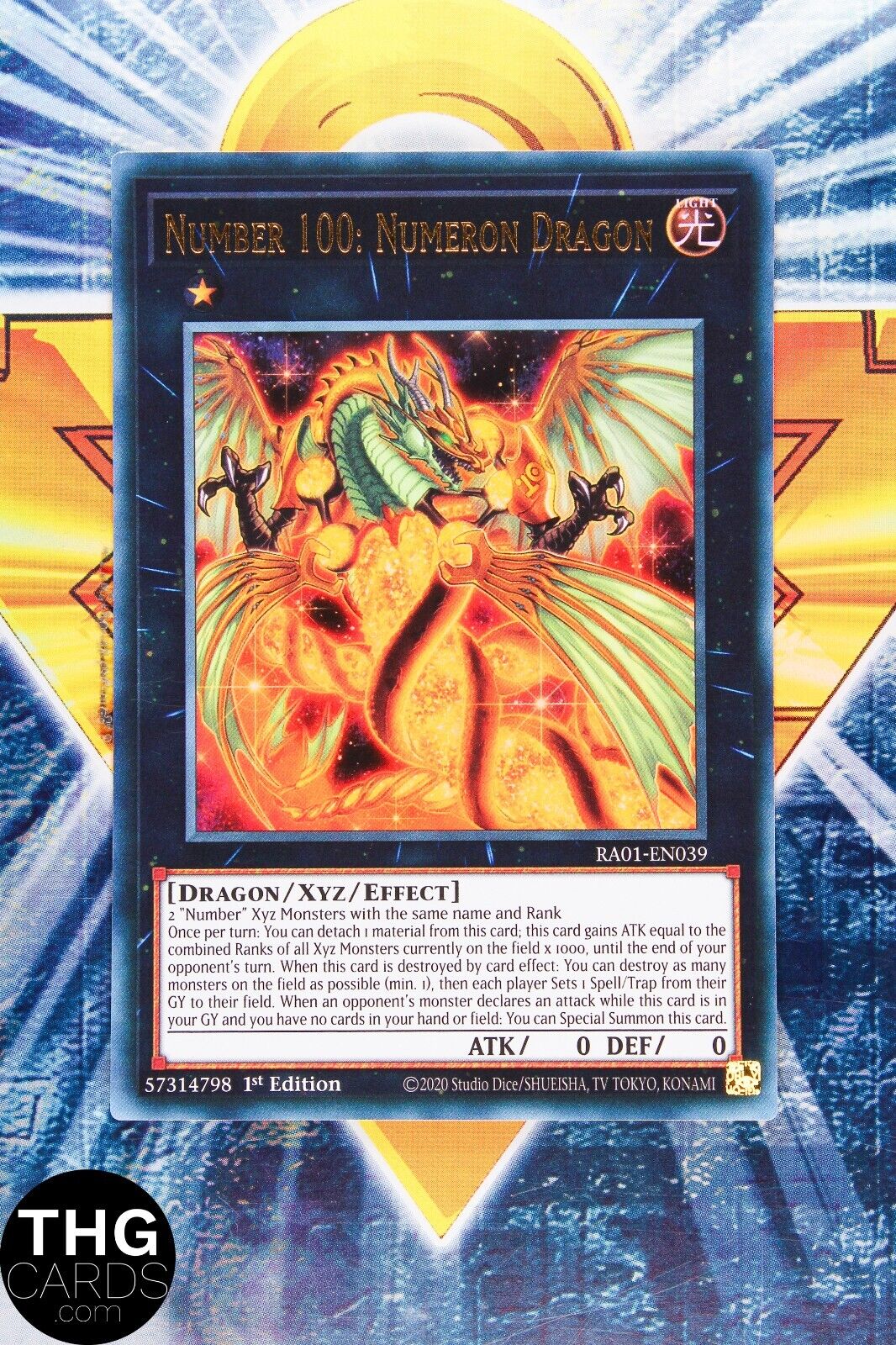 Number 100: Numeron Dragon RA01-EN039 1st Ed Ultra Rare Yugioh Card Playset