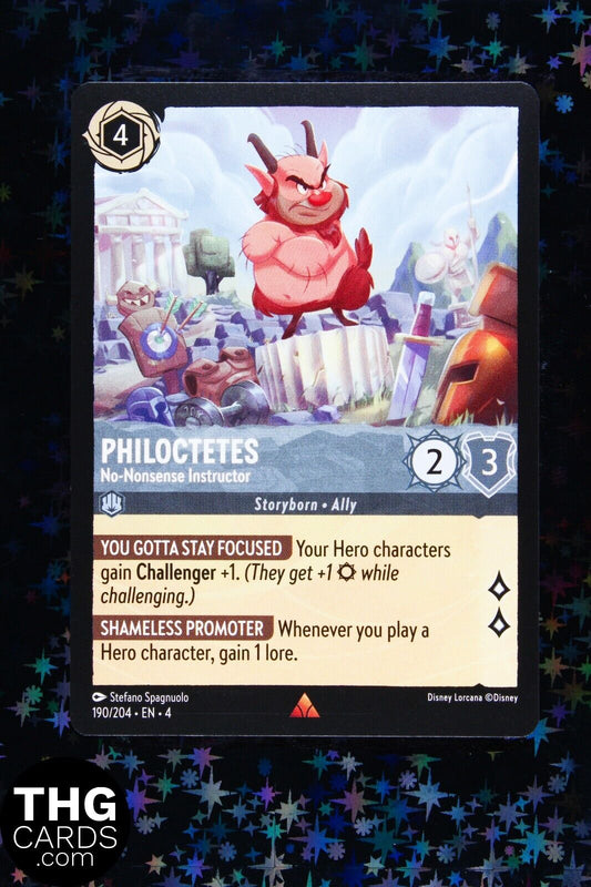 Philoctetes, No-Nonsense Instructor 190/204 Rare Lorcana Card EN 4