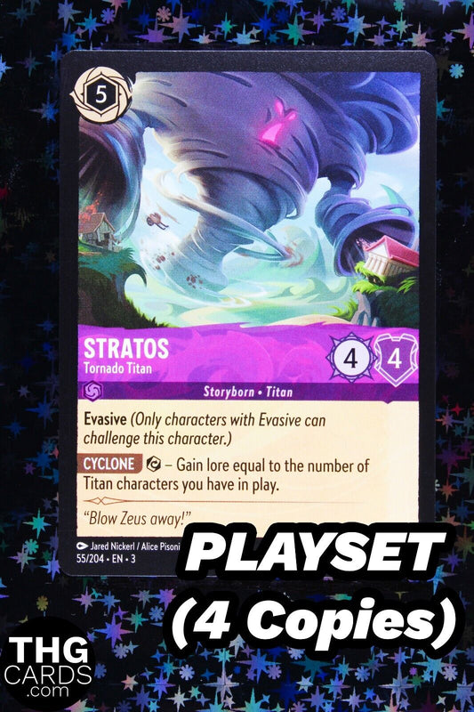 Stratos, Tornando Titan 55/204 Rare Lorcana Card EN3 PLAYSET