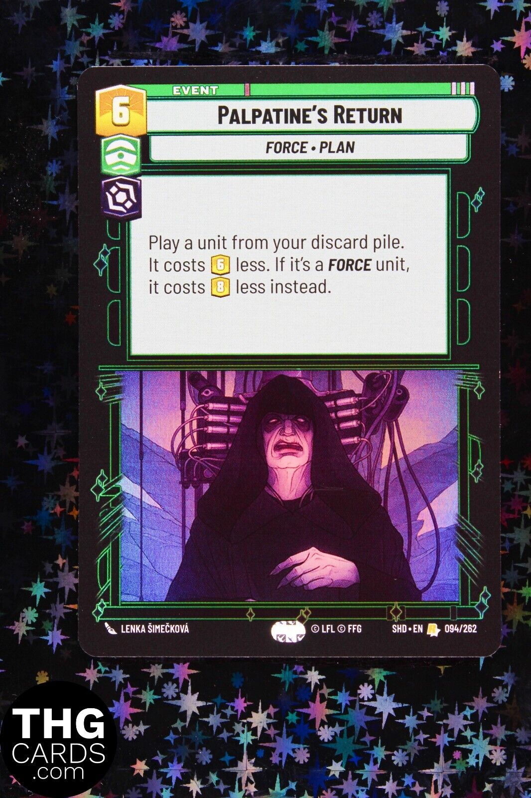 Palpatine's Return 094/262 Foil Rare Star Wars Unlimited Card SHD