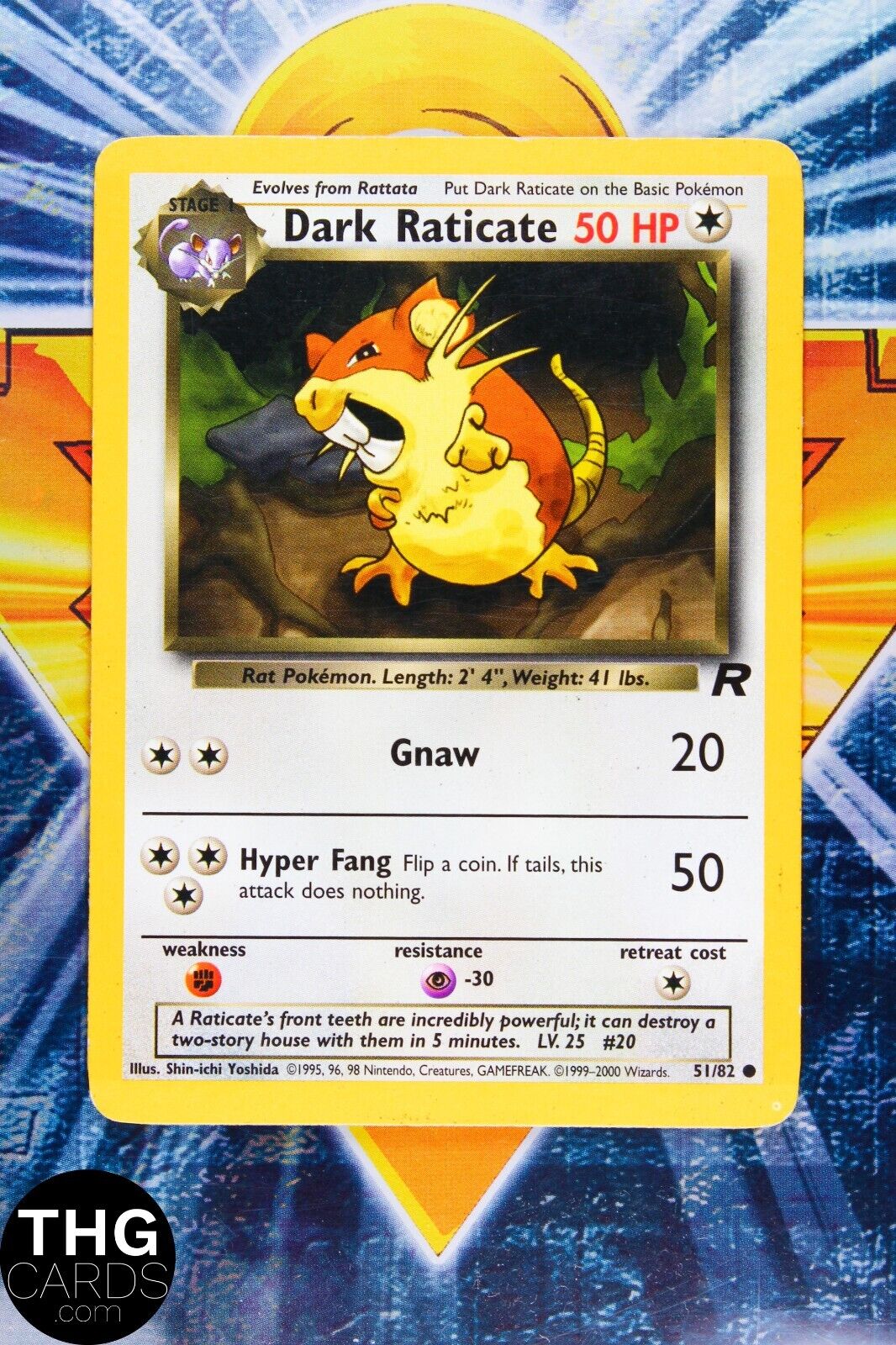 Dark Raticate 51/82 Common Team Rocket Pokemon Card