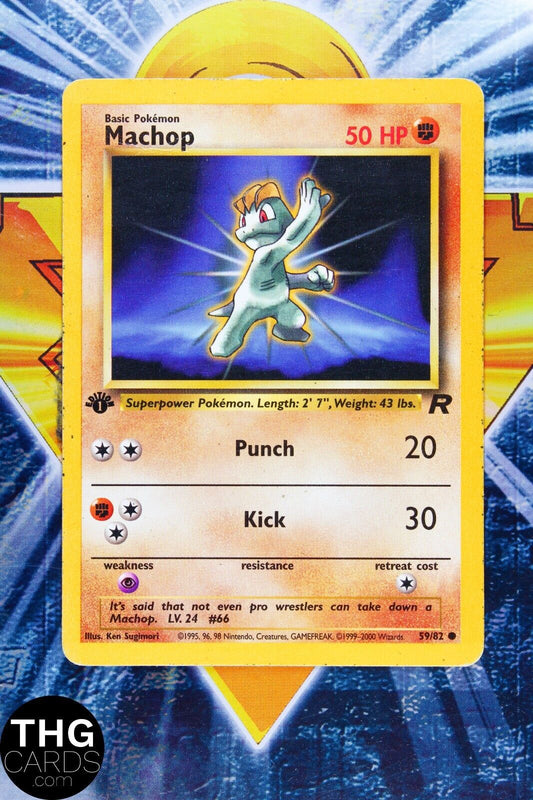 Machop 59/82 1st Edition Common Team Rocket Pokemon Card