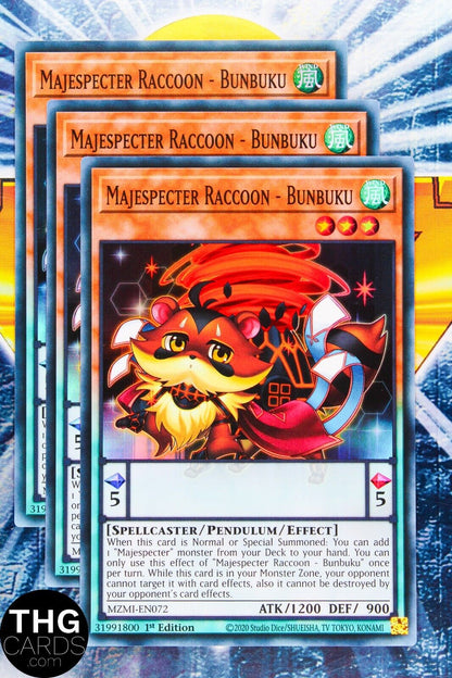 Majespecter Raccoon - Bunbuku MZMI-EN072 1st Ed Super Rare Yugioh Card Playset