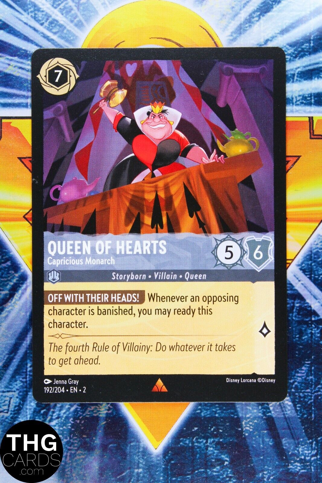 Queen of Hearts 192/204 Rare Lorcana Rise of the Floodborn Card