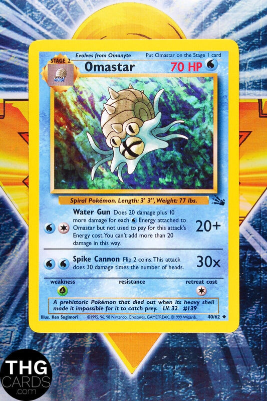 Omastar 40/62 Uncommon Fossil Pokemon Card