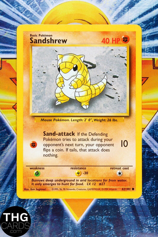 Sandshrew 62/102 Common Base Set Pokemon Card