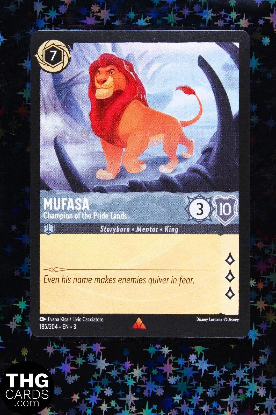 Mufasa, Champion of the Pride Lands 185/204 Rare Lorcana Card EN 3