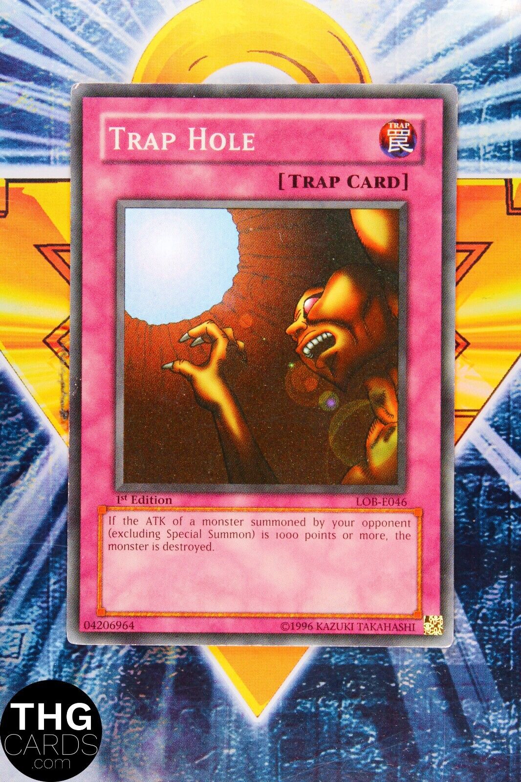 Trap Hole LOB-E046 1st Edition Super Rare Yugioh Card