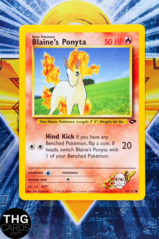 Blaine's Ponyta 64/132 Common Gym Challenge Pokemon Card