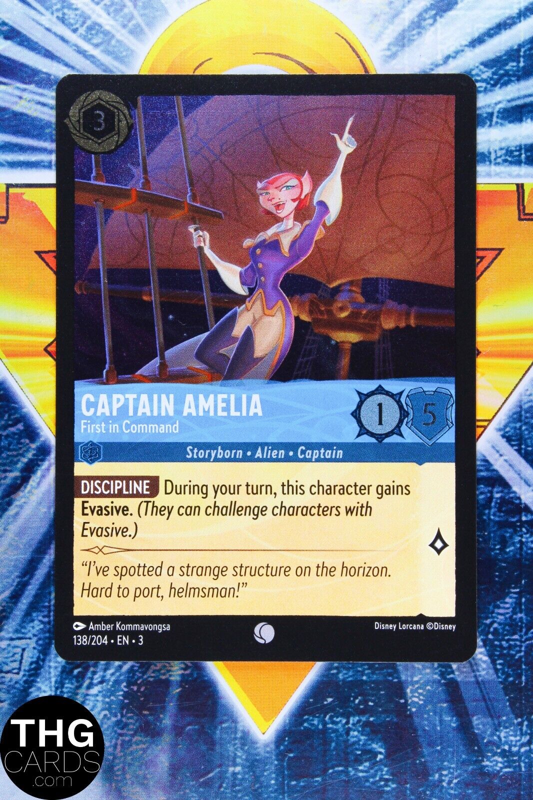 Captain Amelia 138/204 Foil Common Lorcana Into the Inklands Card