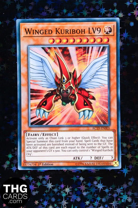 Winged Kuriboh LV9 AC19-EN005 1st Edition Super Rare Yugioh Card