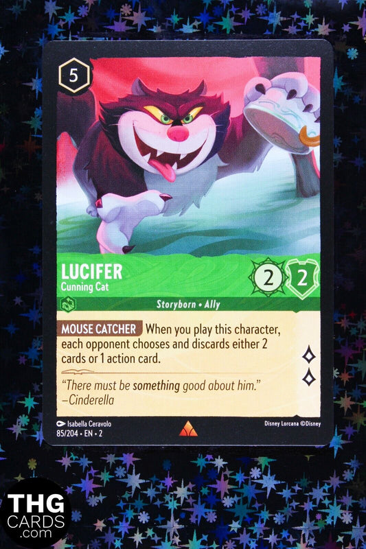 Lucifer, Cunning Cat 85/204 Rare Lorcana Card EN 2