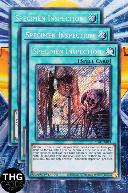 Specimen Inspection BLAR-EN013 1st Edition Secret Rare Yugioh Card Playset