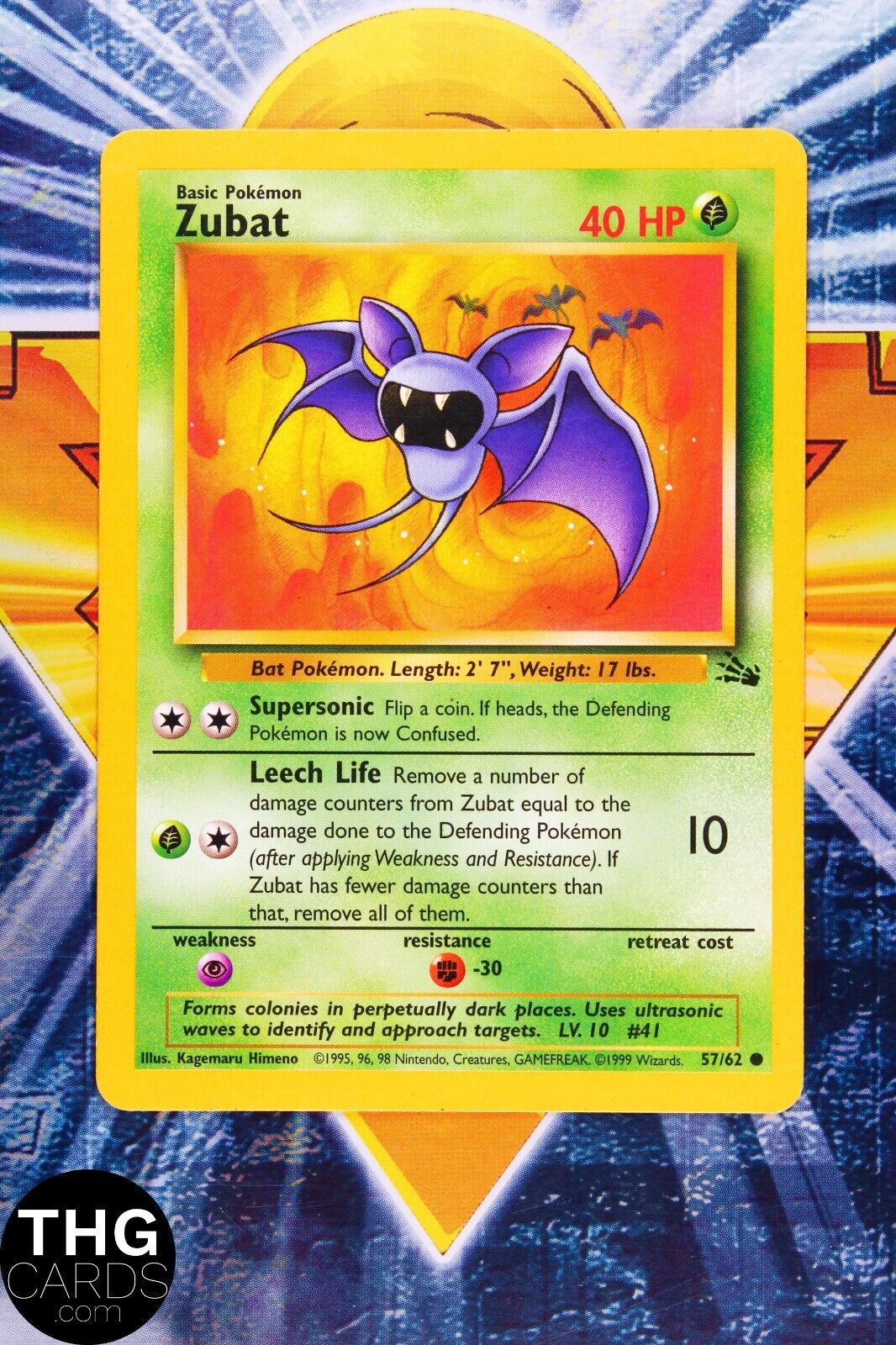 Zubat 57/62 Common Fossil Pokemon Card