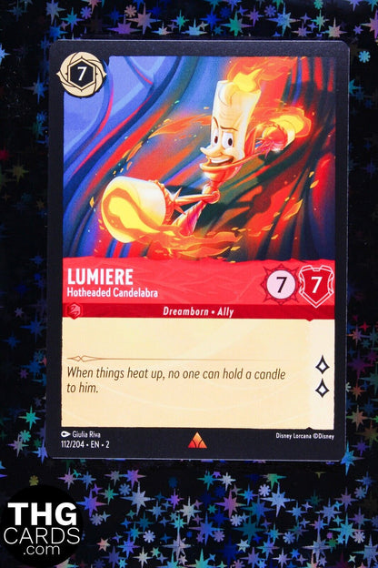 Lumiere, Hotheaded Candelabra 112/204 Rare Lorcana Card EN 2