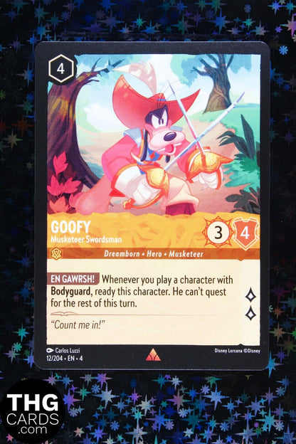 Goofy, Musketeer Swordsman 12/204 Rare Lorcana Card EN4