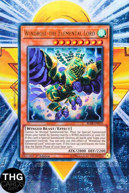 Windrose the Elemental Lord BLRR-EN070 1st Edition Ultra Rare Yugioh Card