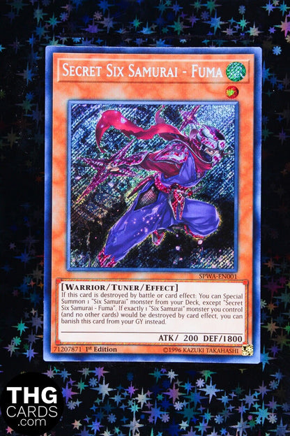 Secret Six Samurai - Fuma SPWA-EN001 1st Edition Secret Rare Yugioh Card