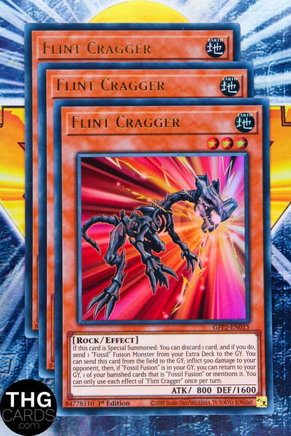 Flint Cragger GFP2-EN015 1st Edition Ultra Rare Yugioh Card Playset