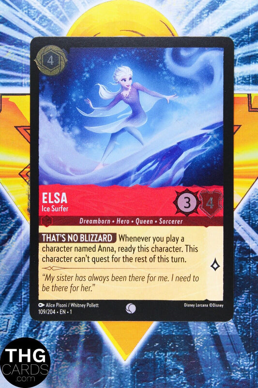 Elsa, Ice Surfer 109/204 Foil Common Lorcana First Chapter Card