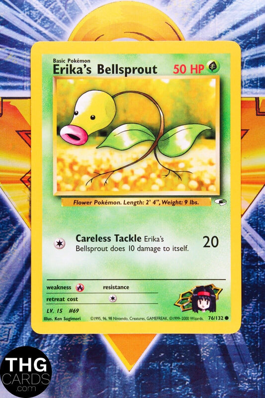 Erika's Bellsprout 76/132 Common Gym Heroes Pokemon Card