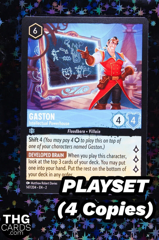 Gaston, Intellectual Powerhouse 147/204 Rare Lorcana Card EN 2 PLAYSET