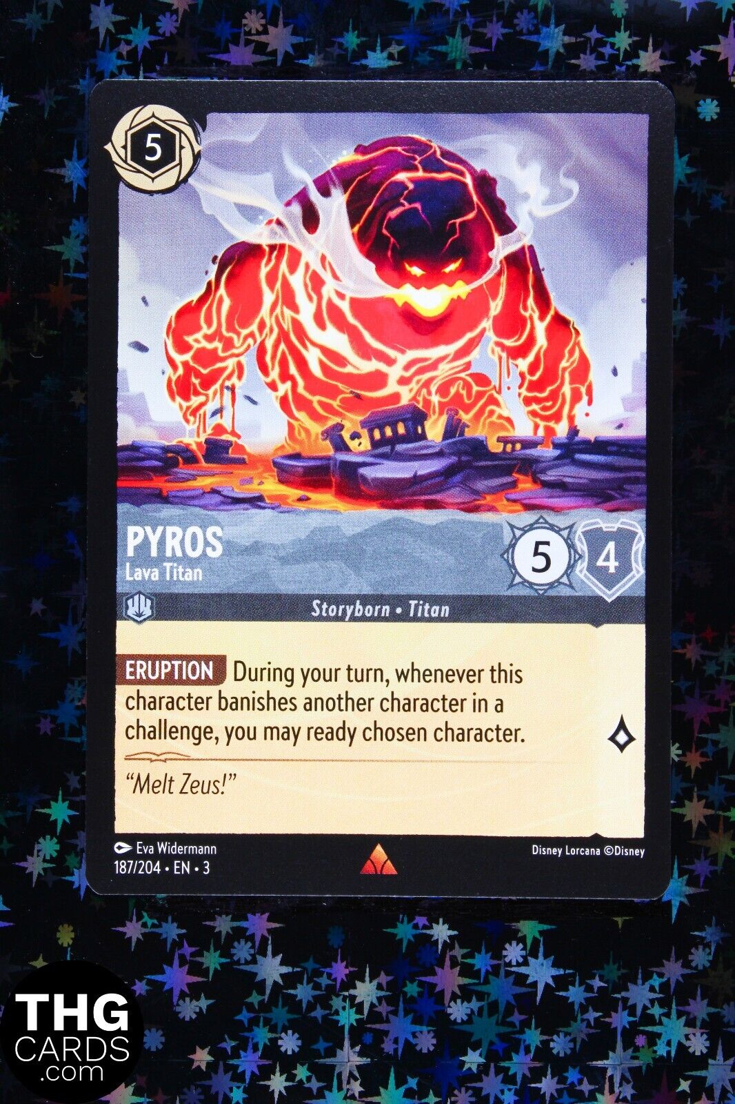 Pyros, Lava Titan 187/204 Rare Lorcana Card EN 3 PLAYSET