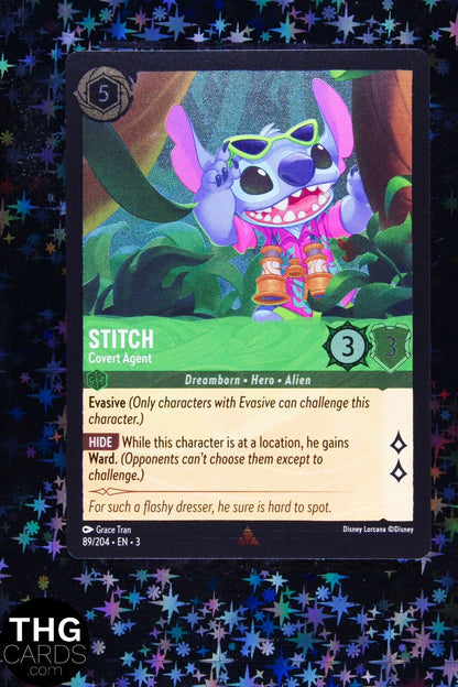 Stitch, Cover Agent 89/204 Rare Foil Lorcana Card EN 3