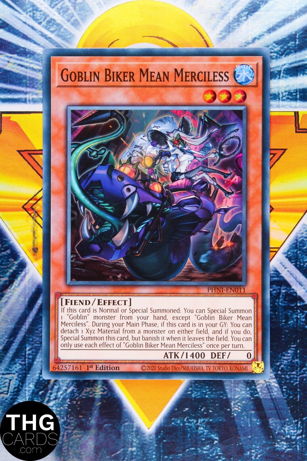 Goblin Biker Mean Merciless PHNI-EN011 1st Edition Super Rare Yugioh Card