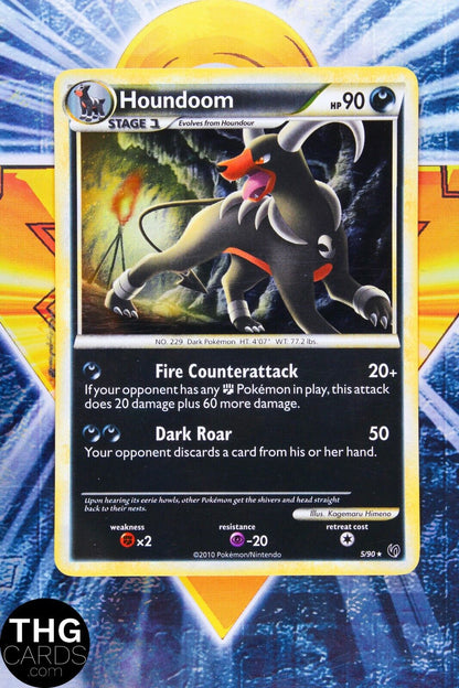 Houndoom 5/90 Rare Holo HeartGold & SoulSilver Undaunted Pokemon Card