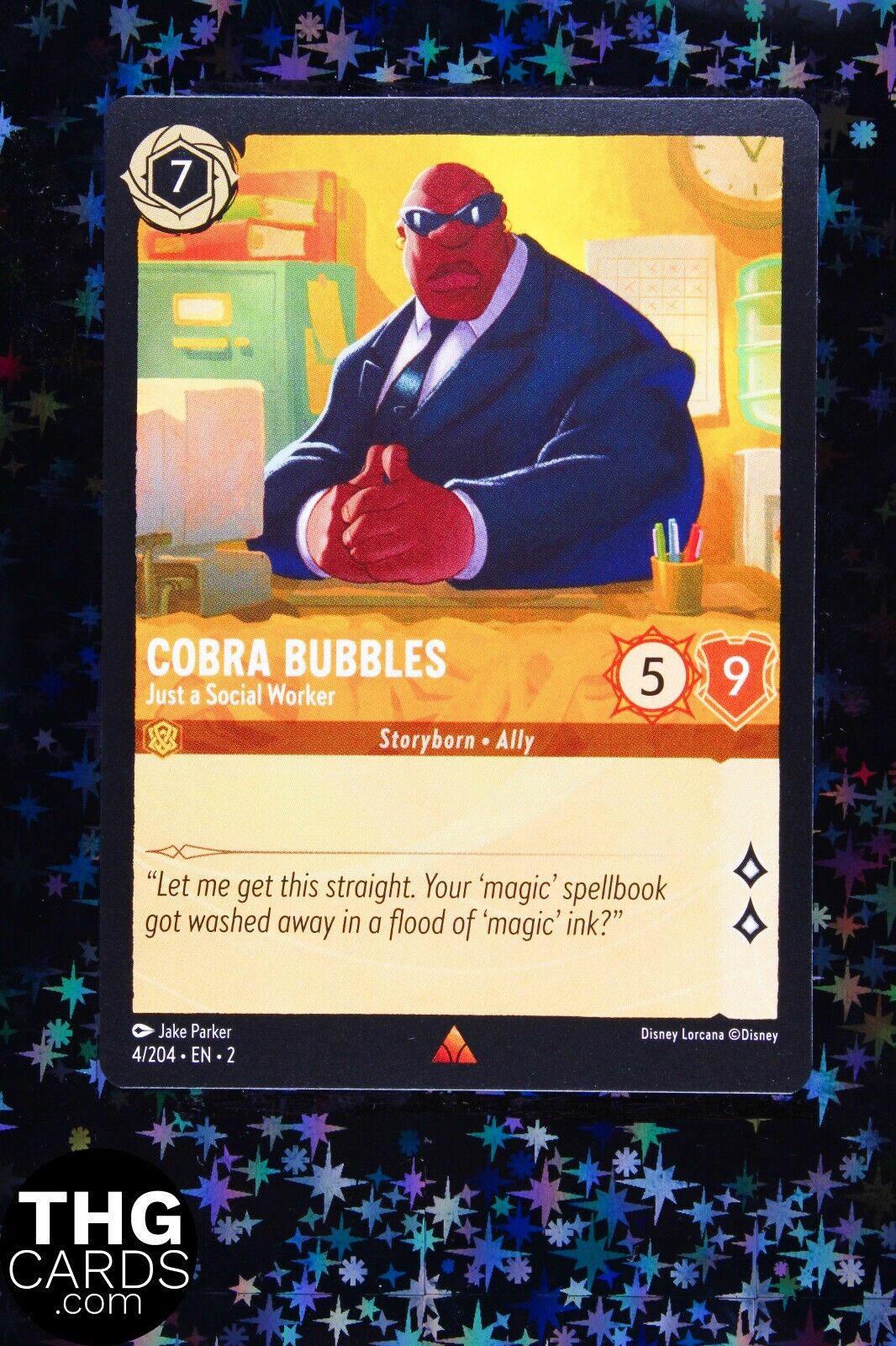 Cobra Bubbles, Just a Social Worker 4/204 Foil Rare Lorcana Card EN2