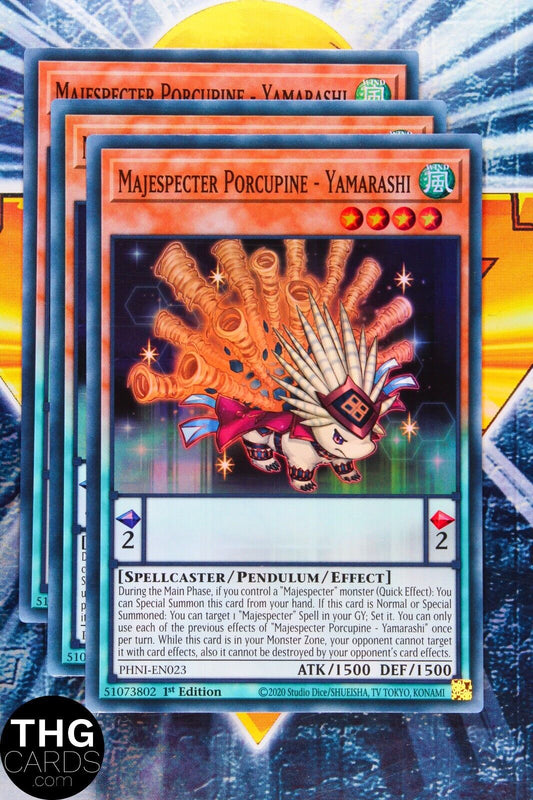 Majespecter Porcupine - Yamaarashi PHNI-EN023 1st Ed Super Rare Yugioh Playset