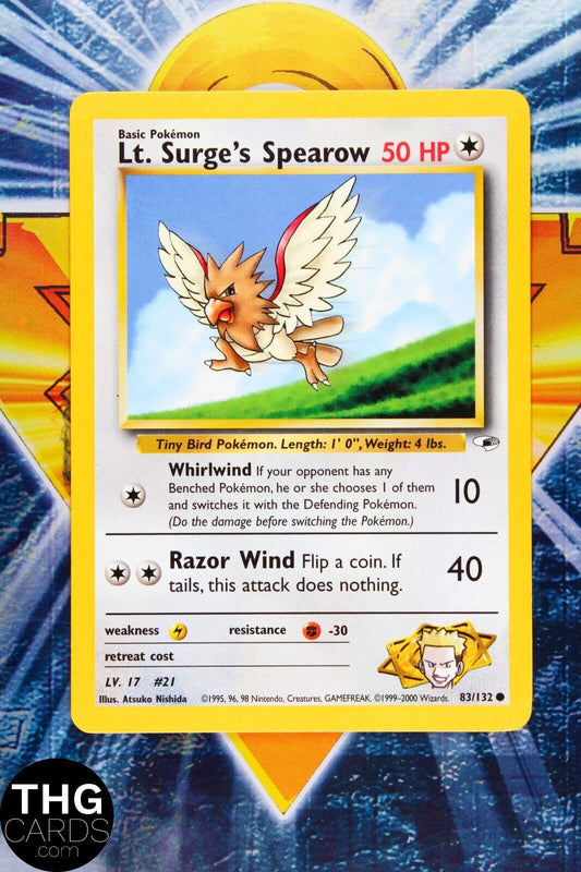 Lt. Surge’s Spearow 83/132 Common Gym Heroes Pokemon Card