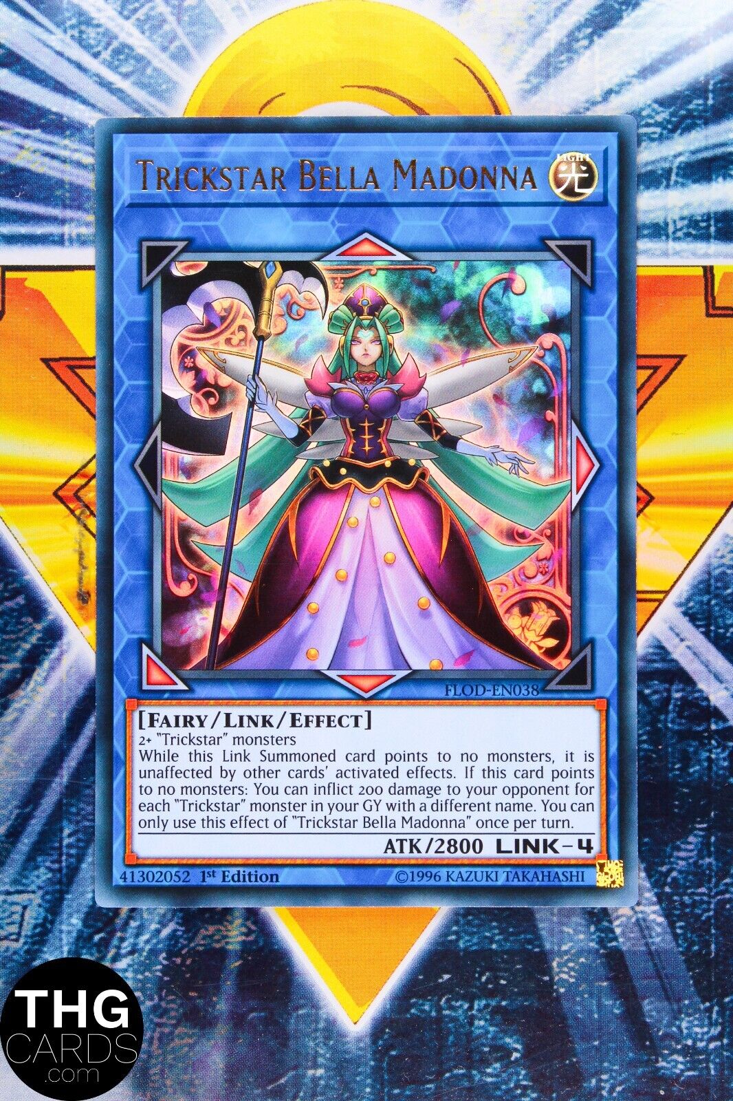 Trickstar Bella Madonna FLOD-EN038 1st Edition Ultra Rare Yugioh Card