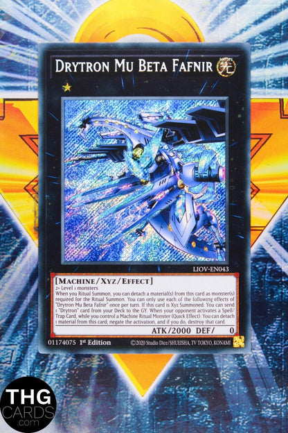 Drytron Mu Beta Fafnir LIOV-EN043 1st Edition Secret Rare Yugioh Card