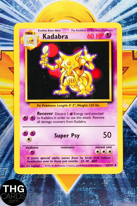 Kadabra 32/102 Uncommon Base Set Pokemon Card