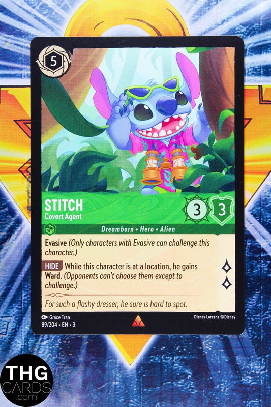 Stitch, Covert Agent 89/204 Rare Lorcana Into the Inklands