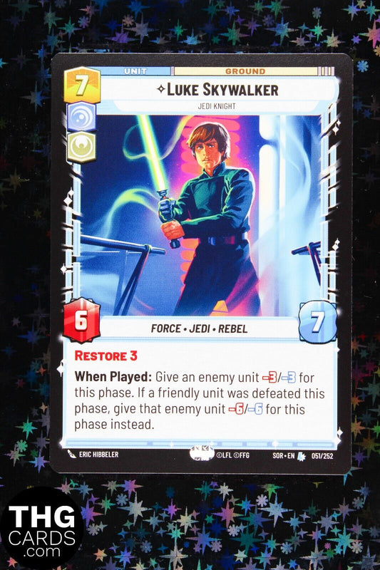 Luke Skywalker 051/252 Legendary Star Wars Unlimited Card SOR