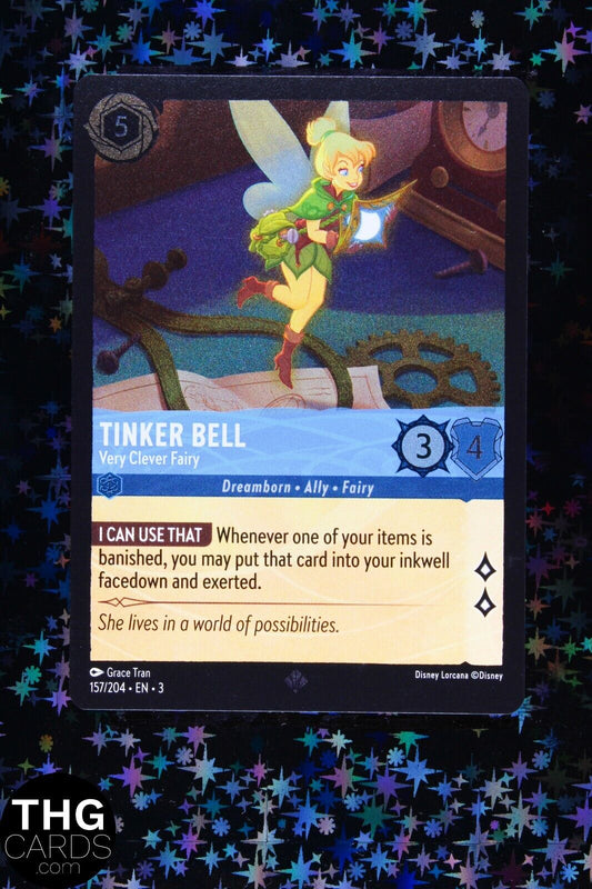 Tinker Bell, Very Clever Fairy 157/204 Super Rare Foil Lorcana Card EN 3