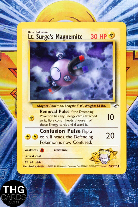 Lt. Surge’s Magnemite 50/132 Uncommon Gym Heroes Pokemon Card